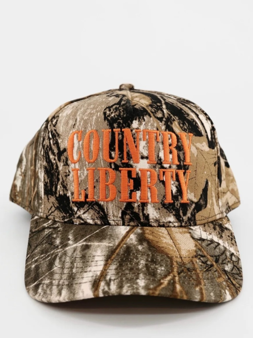 Country Liberty Orange logo camo cap hat NWT